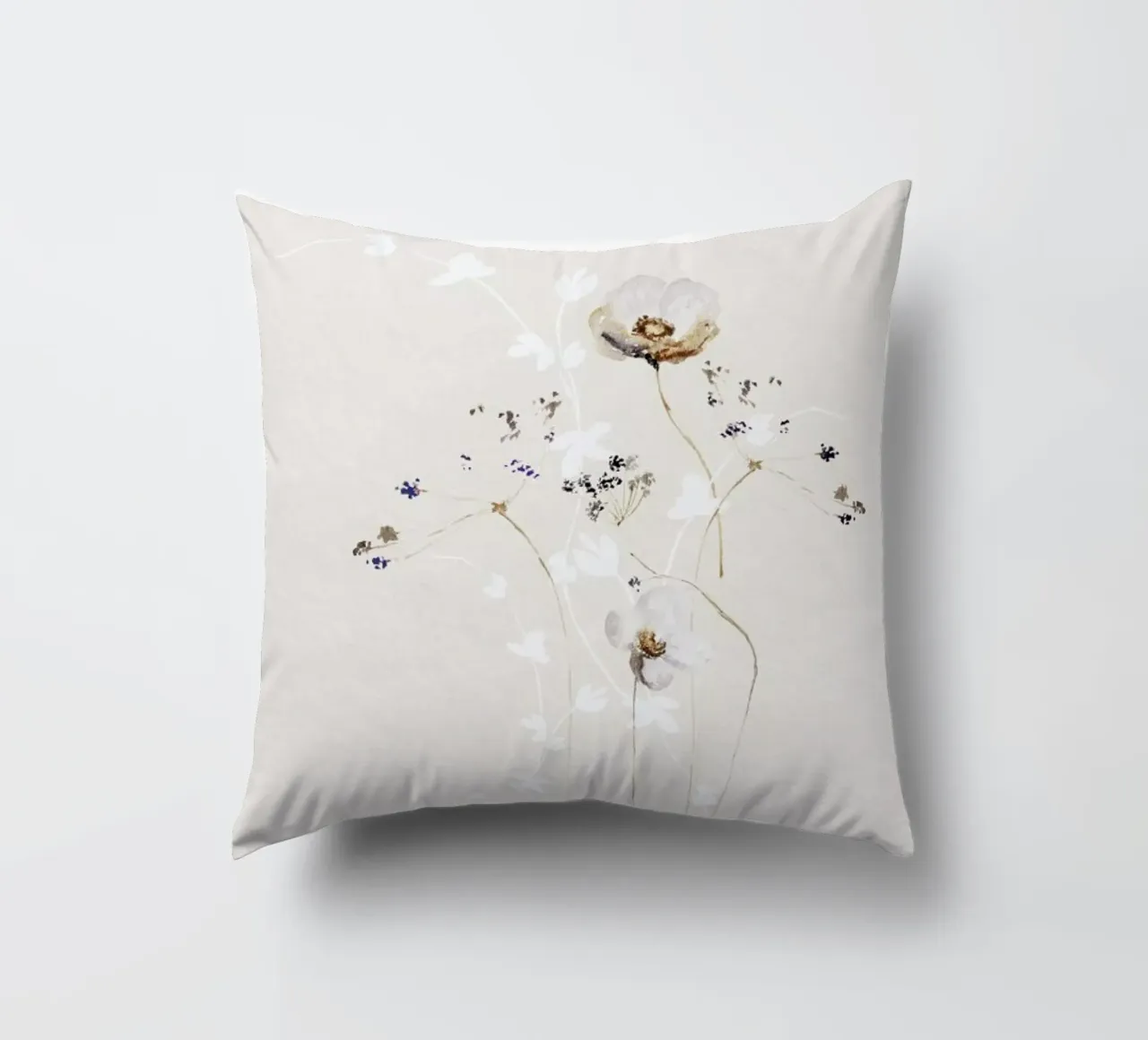 Japanese Ikebana 1 - Blumen Aquarell Blütenkunst kussen van Monika Strigel