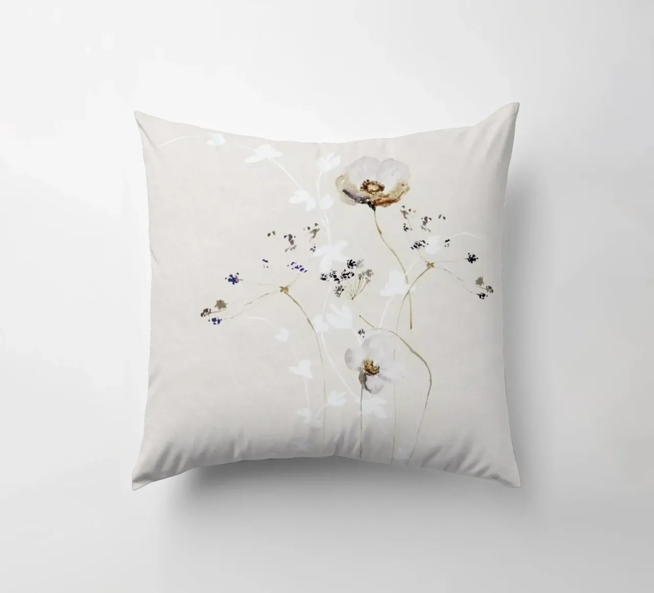 Japanese Ikebana 1 - Blumen Aquarell Blütenkunst kussen van Monika Strigel