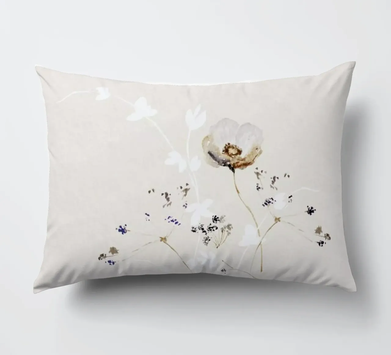 Japanese Ikebana 1 - Blumen Aquarell Blütenkunst kussen van Monika Strigel