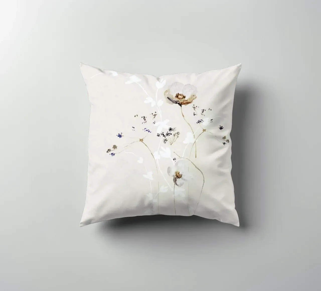 Japanese Ikebana 1 - Blumen Aquarell Blütenkunst kussen van Monika Strigel