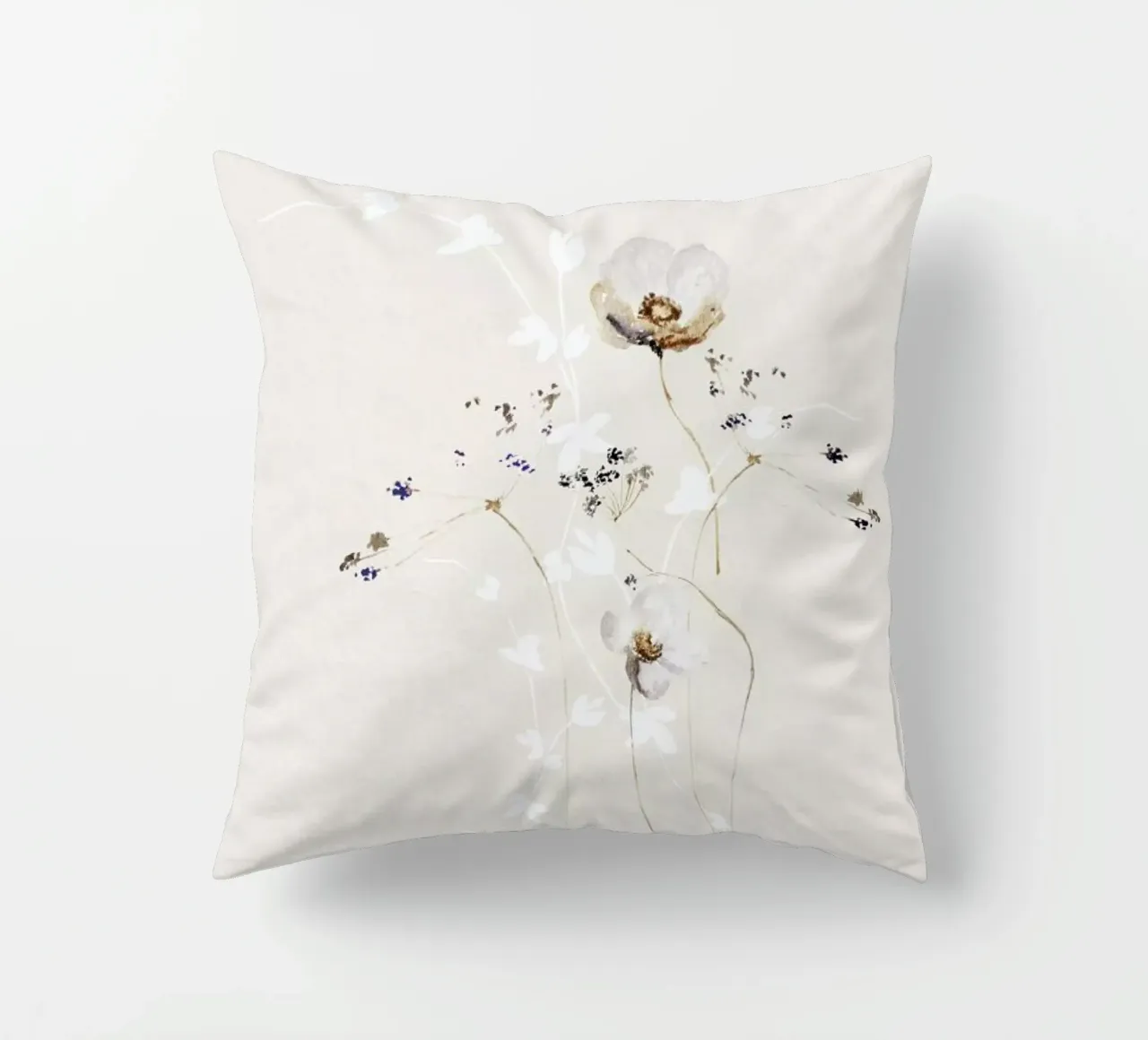 Japanese Ikebana 1 - Blumen Aquarell Blütenkunst kussen van Monika Strigel