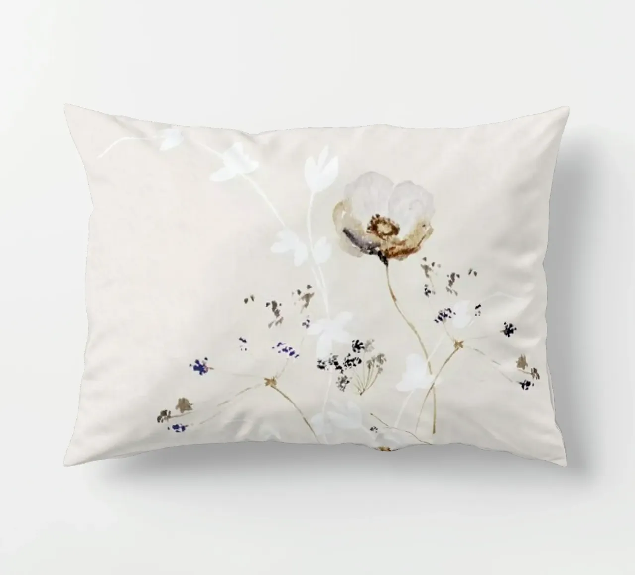 Japanese Ikebana 1 - Blumen Aquarell Blütenkunst kussen van Monika Strigel