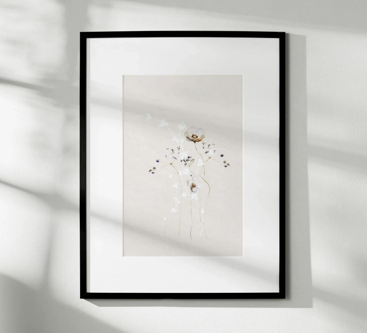 Japanese Ikebana 1 - Blumen Aquarell Blütenkunst poster de Monika Strigel