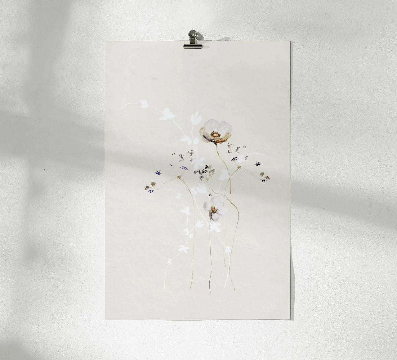Japanese Ikebana 1 - Blumen Aquarell Blütenkunst poster de Monika Strigel