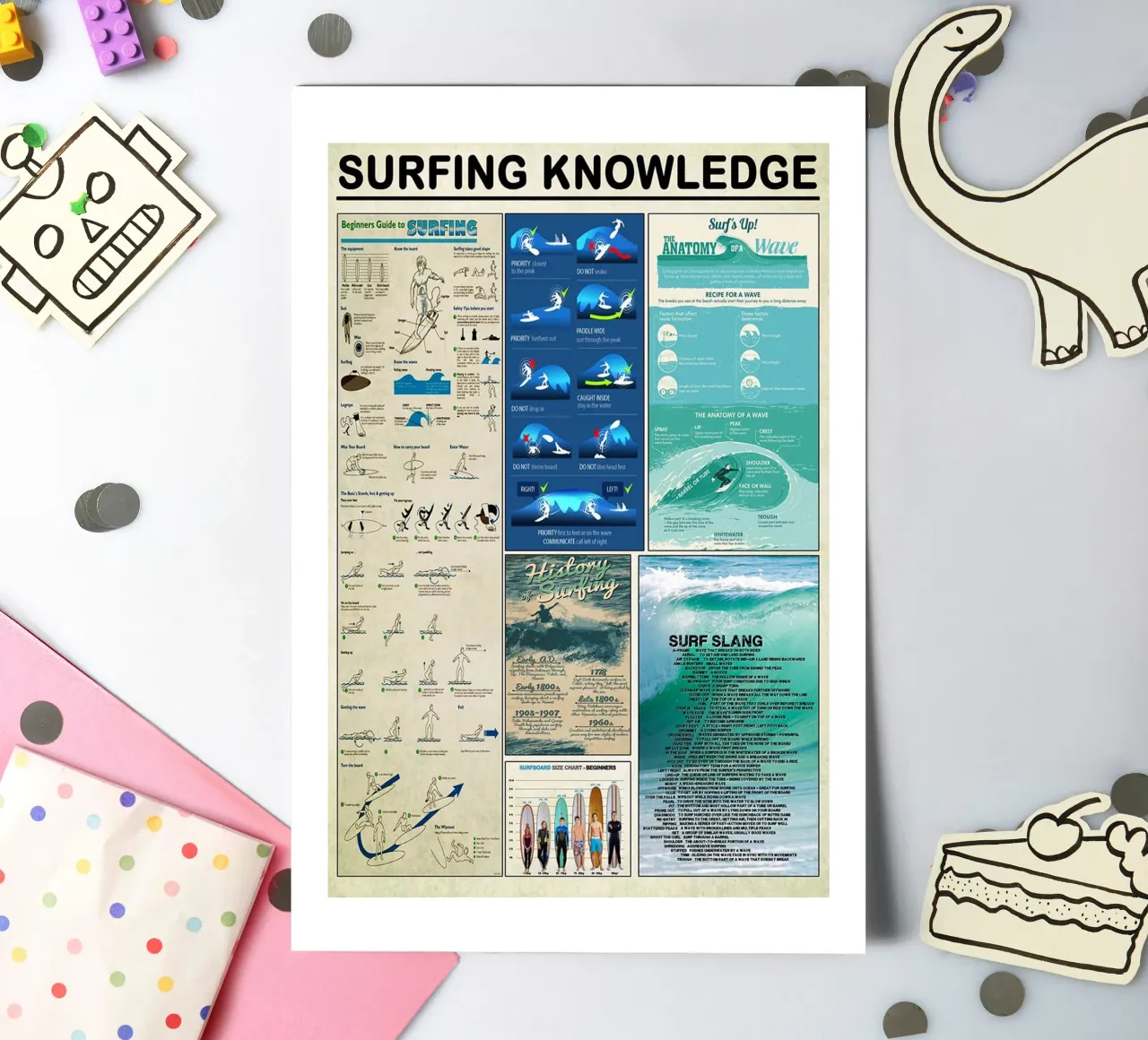 Surfing Knowledge sticker sheet by Maritiknowled