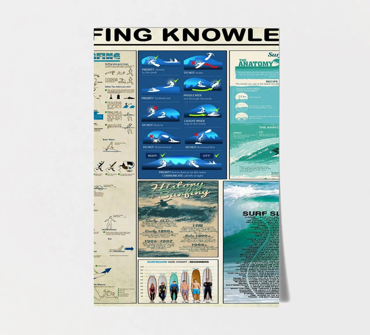 Surfing Knowledge sticker sheet by Maritiknowled