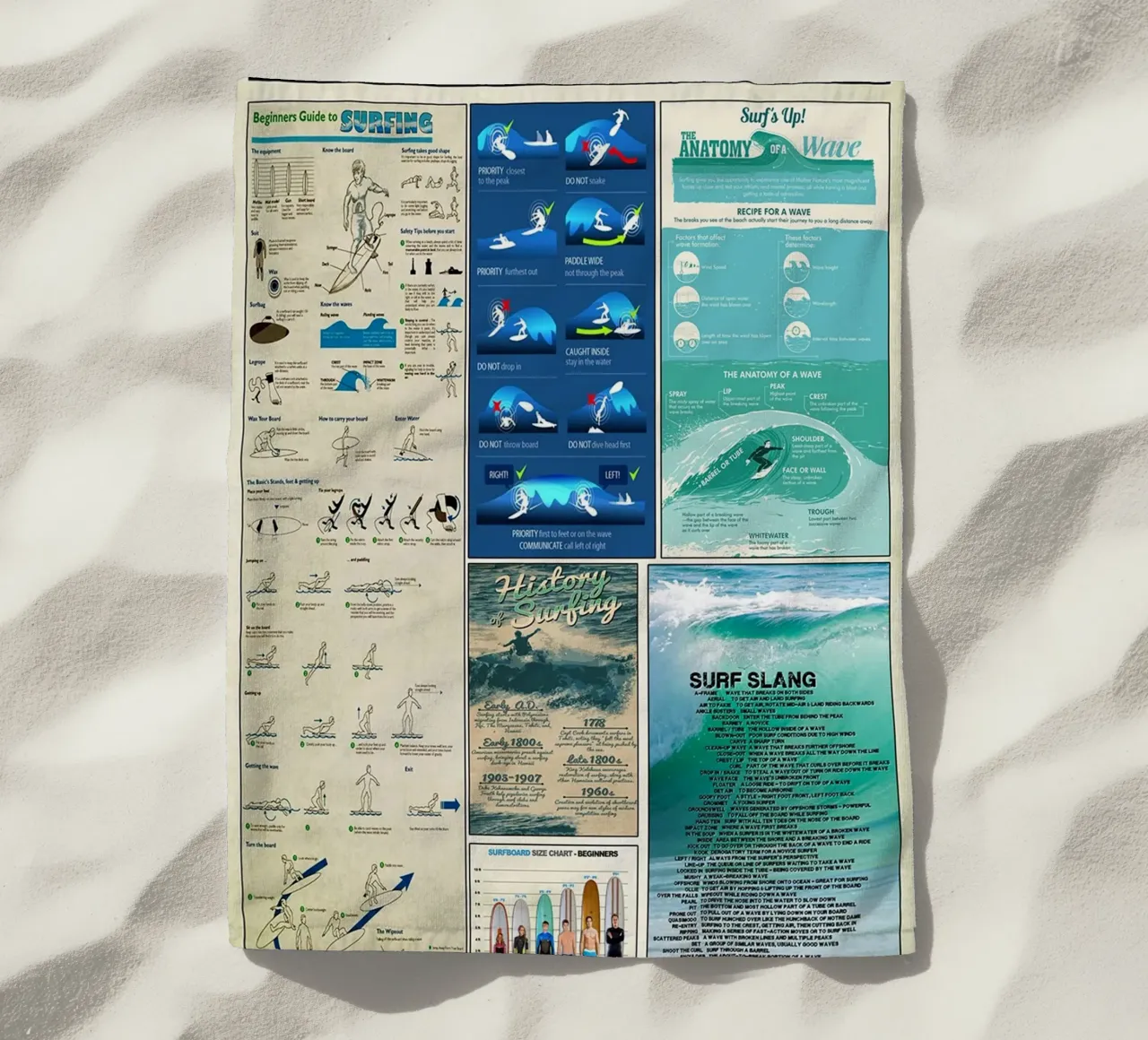 Surfing Knowledge beach towel by Maritiknowled