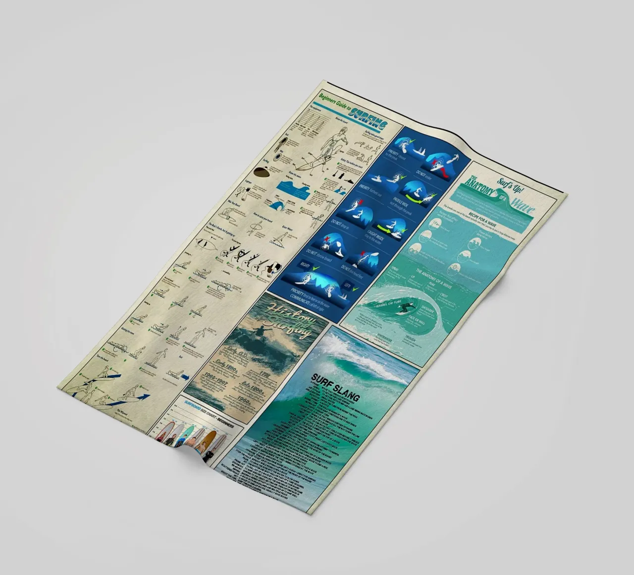 Surfing Knowledge beach towel by Maritiknowled