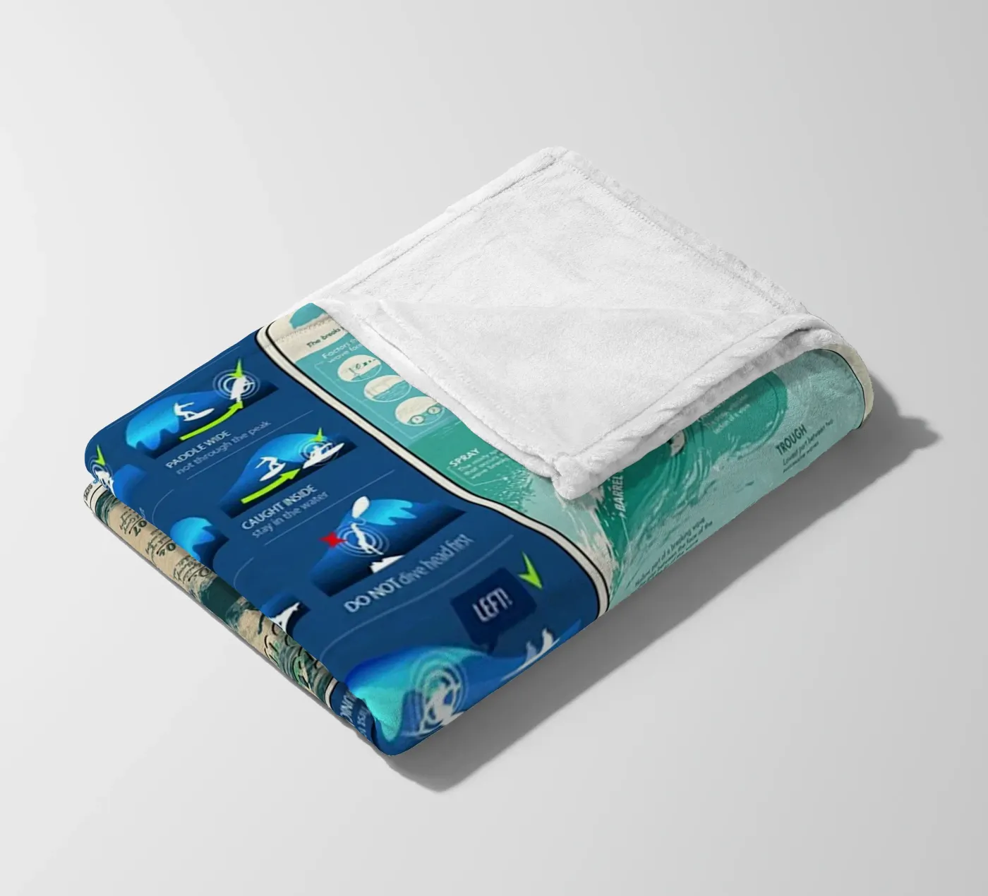 Surfing Knowledge fleece blanket by Maritiknowled