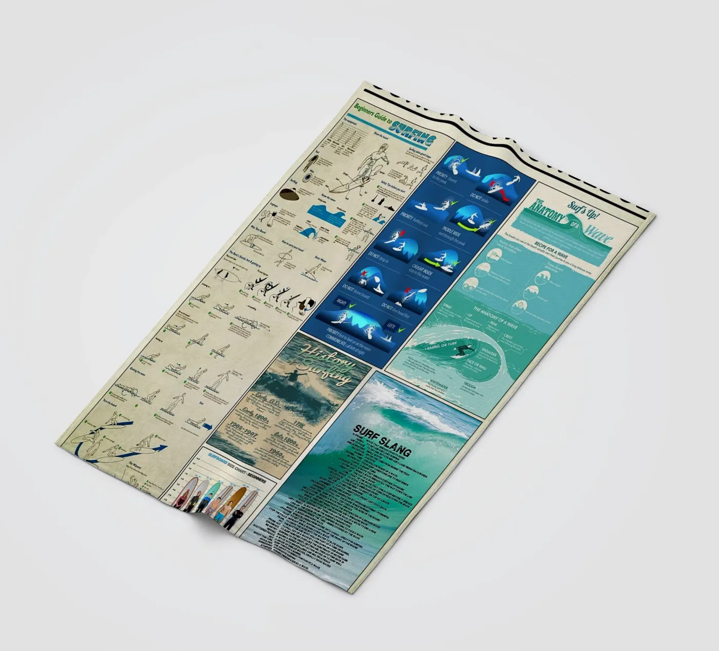 Surfing Knowledge fleece blanket by Maritiknowled