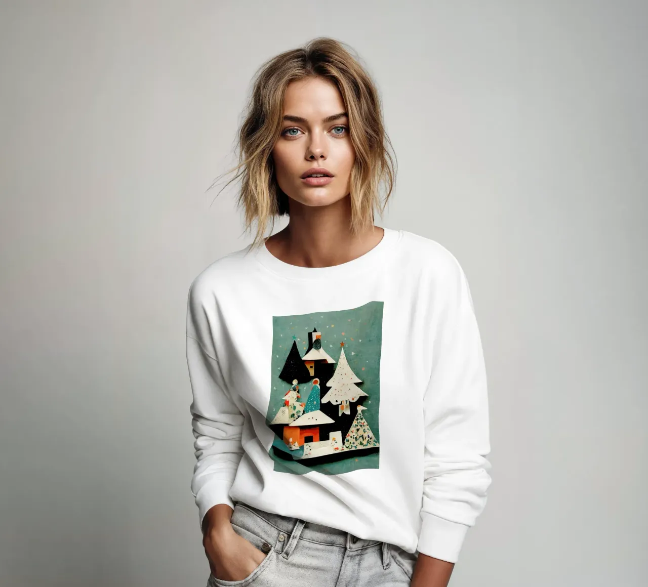 Paper Cut Pine Trees sweatshirt van treechild
