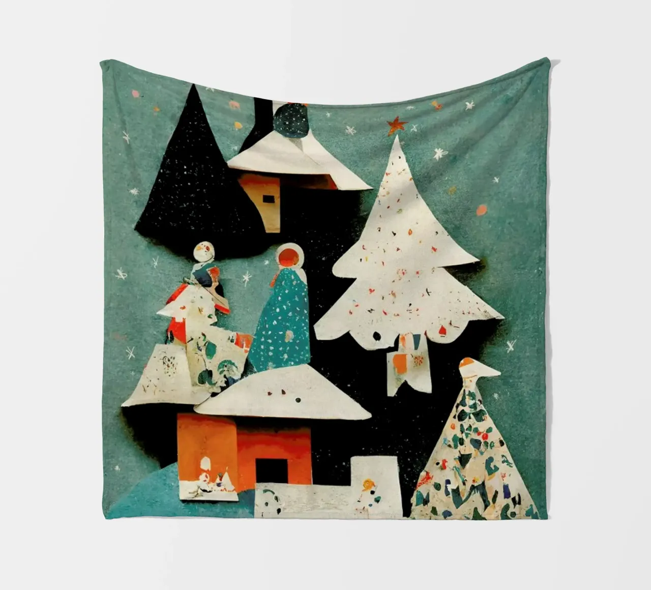 Paper Cut Pine Trees coperta in pile da treechild