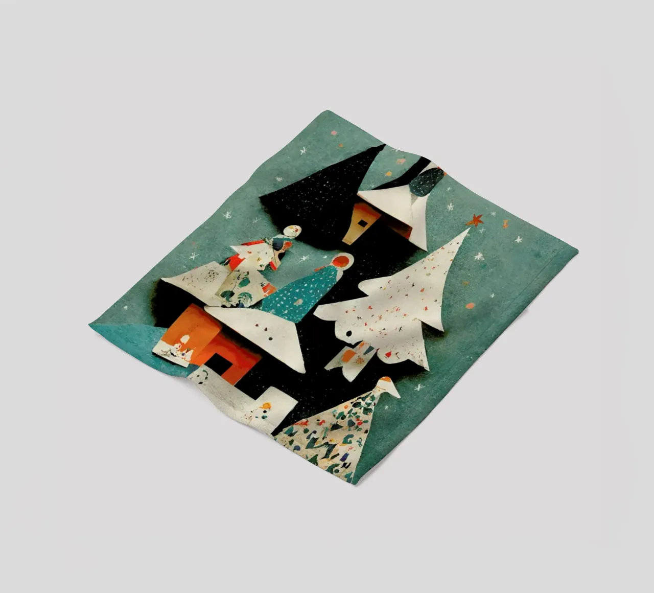 Paper Cut Pine Trees coperta in pile da treechild