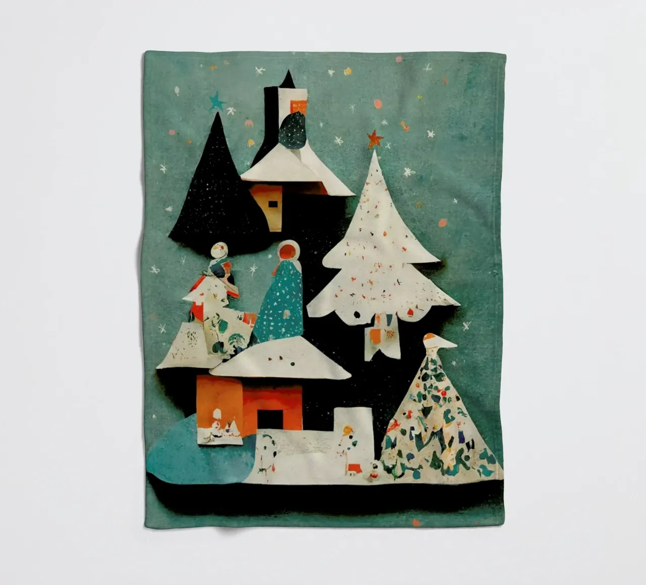 Paper Cut Pine Trees coperta in pile da treechild