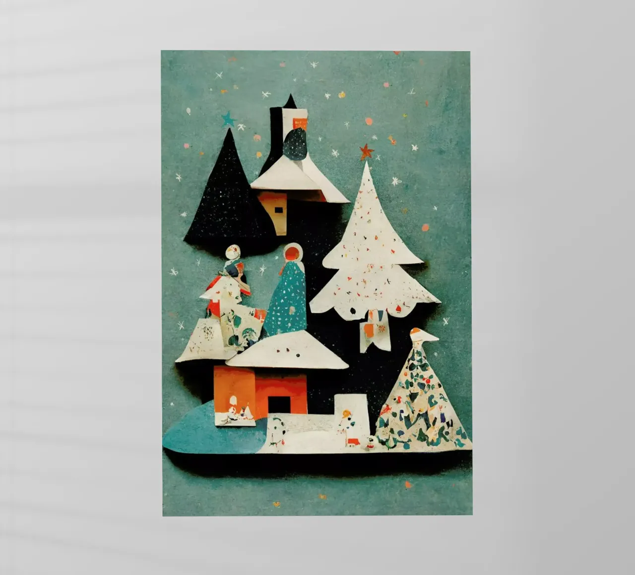 Paper Cut Pine Trees pellicola backlit da treechild