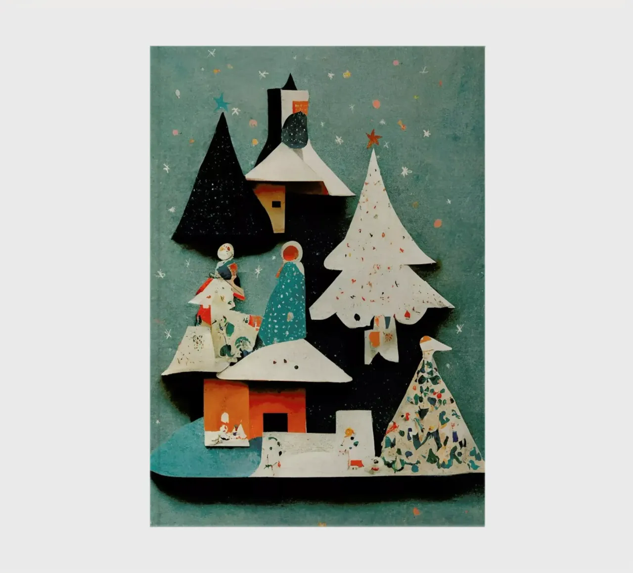Paper Cut Pine Trees notebook by treechild