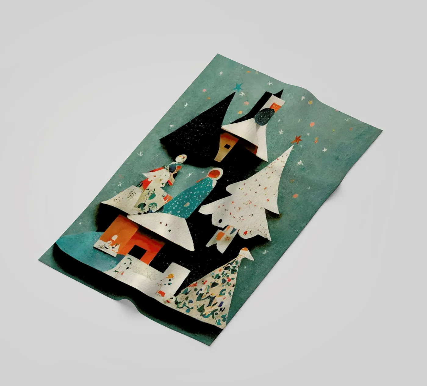 Paper Cut Pine Trees telo mare da treechild
