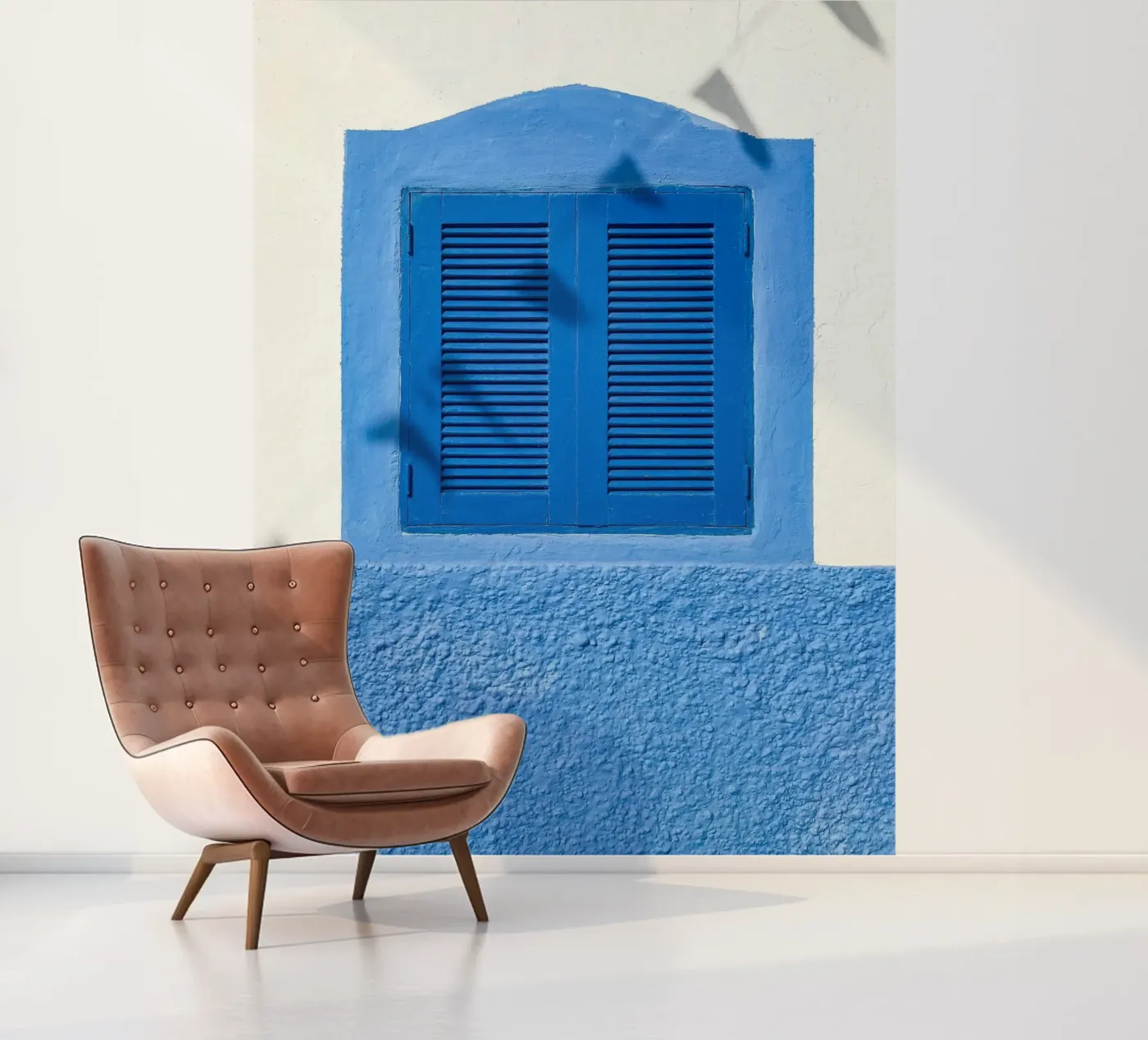 raam met schone lijnen fotobehang van Bleu