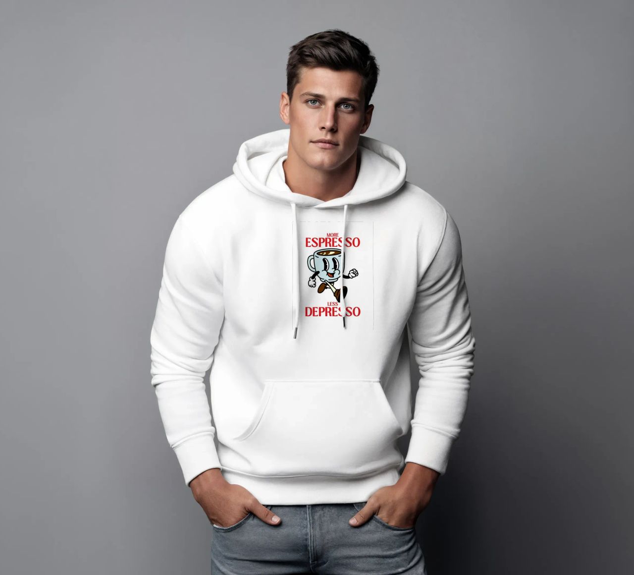 Más espresso, menos depresso, sudadera con capucha de Art of Saying