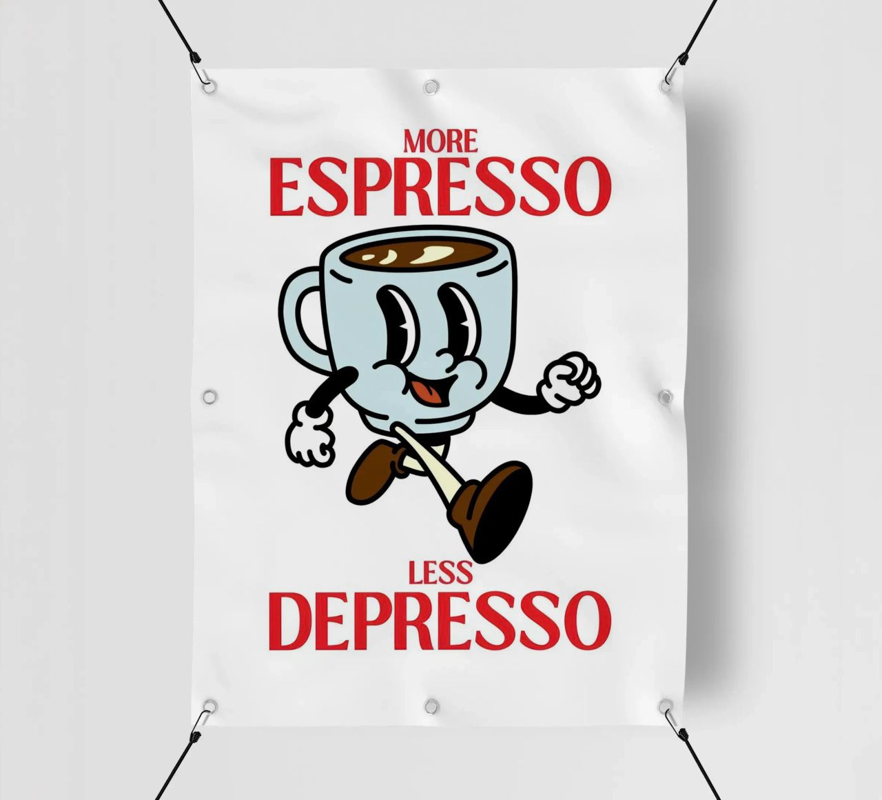 More Espresso, Less Depresso, telo in pvc da Art of Saying