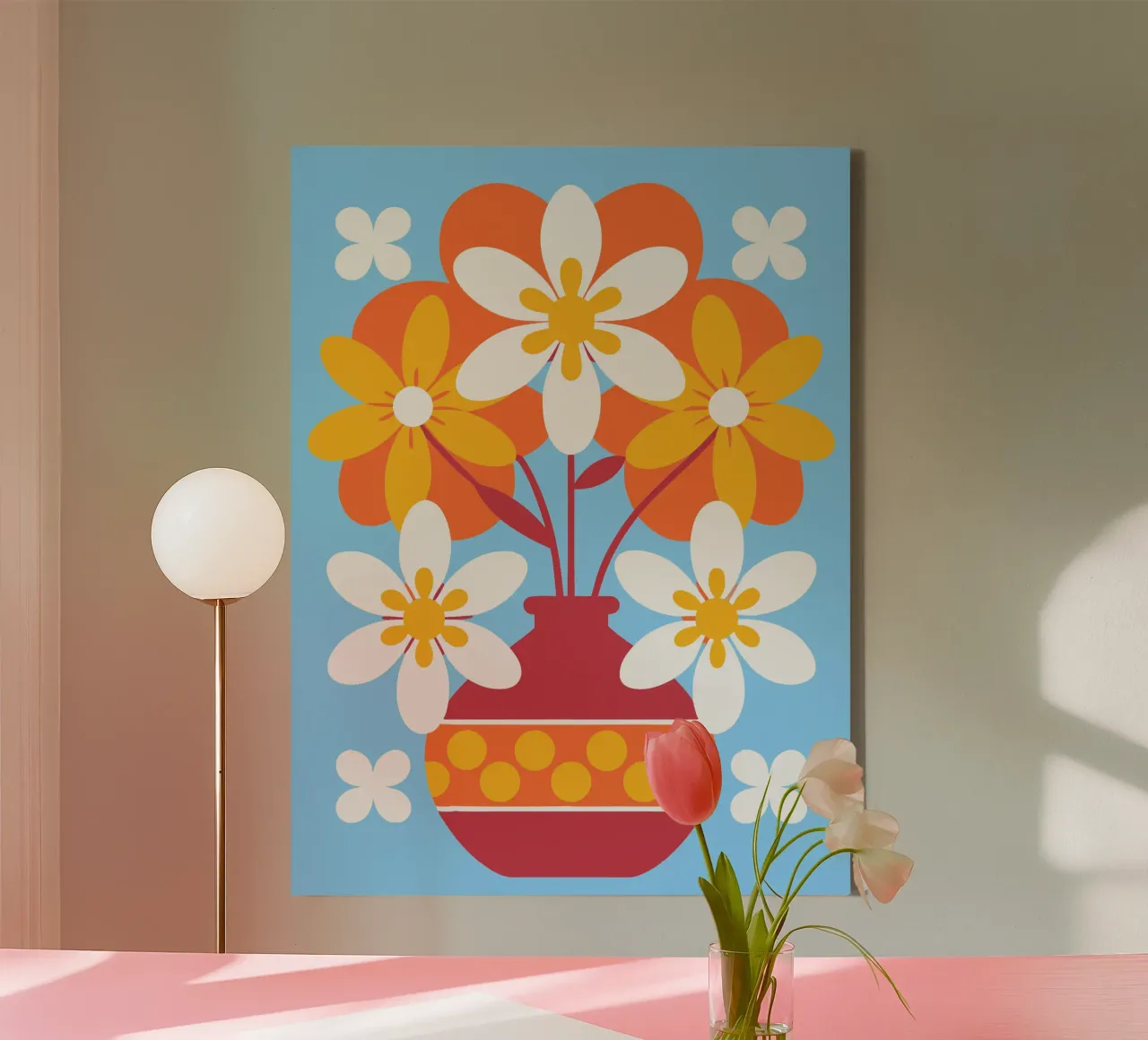 Vaso di fiori tela con Cornice a cassetta da FLOWER PLACE SHOP