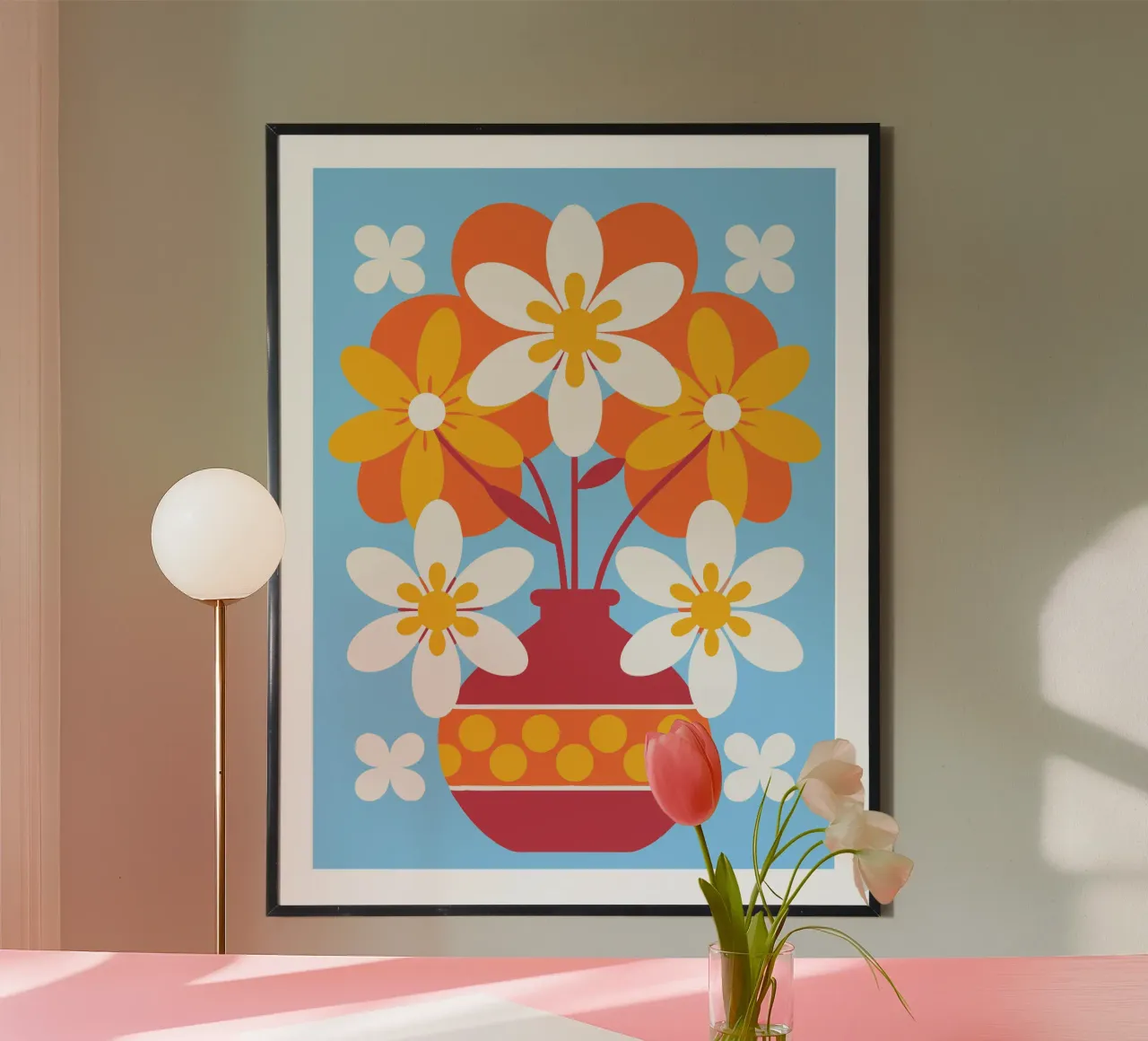 Vaso di fiori poster con telaio in legno da FLOWER PLACE SHOP