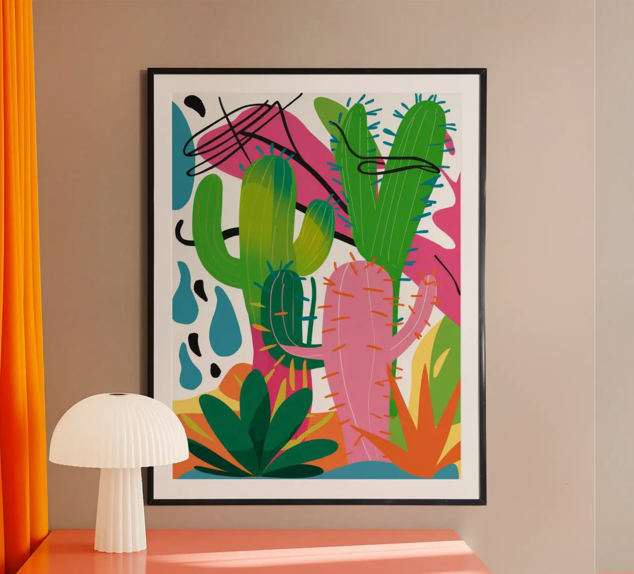 Medley di fiori di cactus poster da Pake Nebula