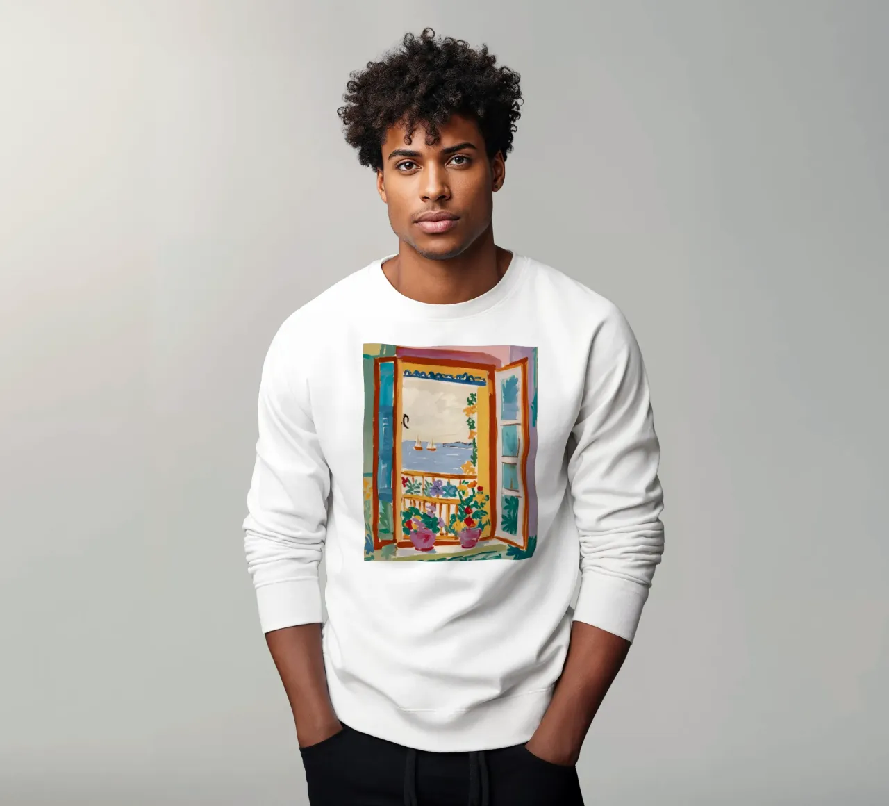 Fenster Meerblick Sweatshirt von Pake Nebula