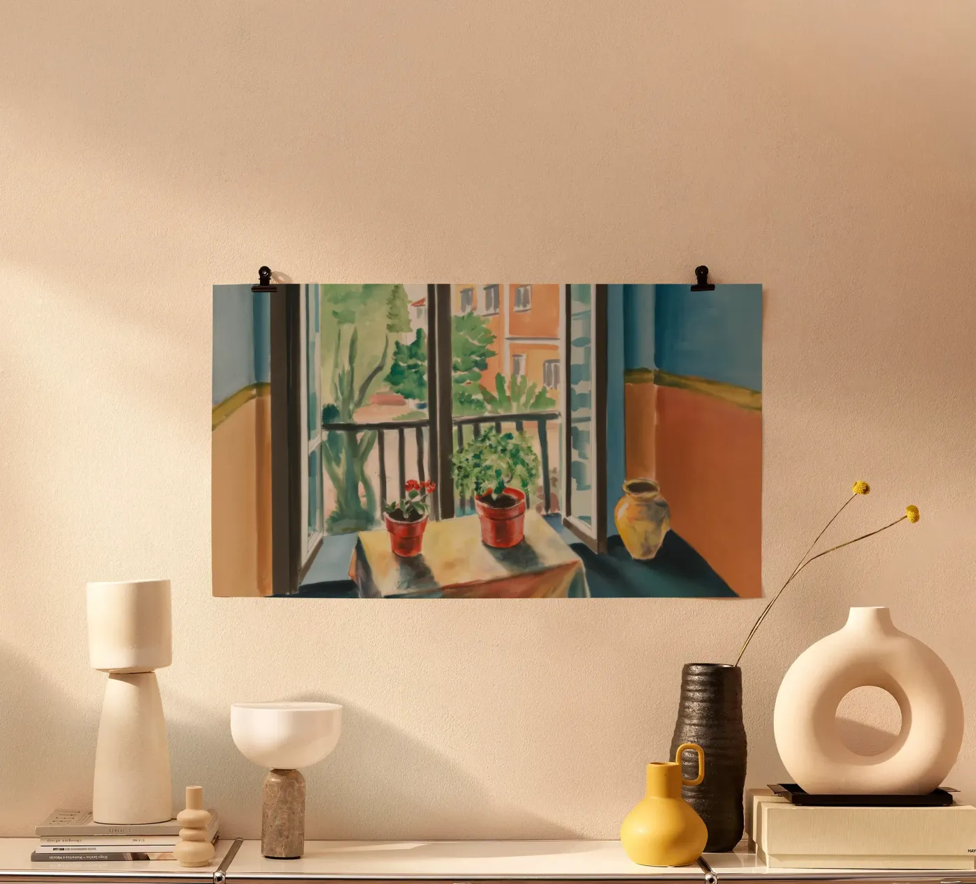 Zonovergoten venstertuin poster van Pake Nebula