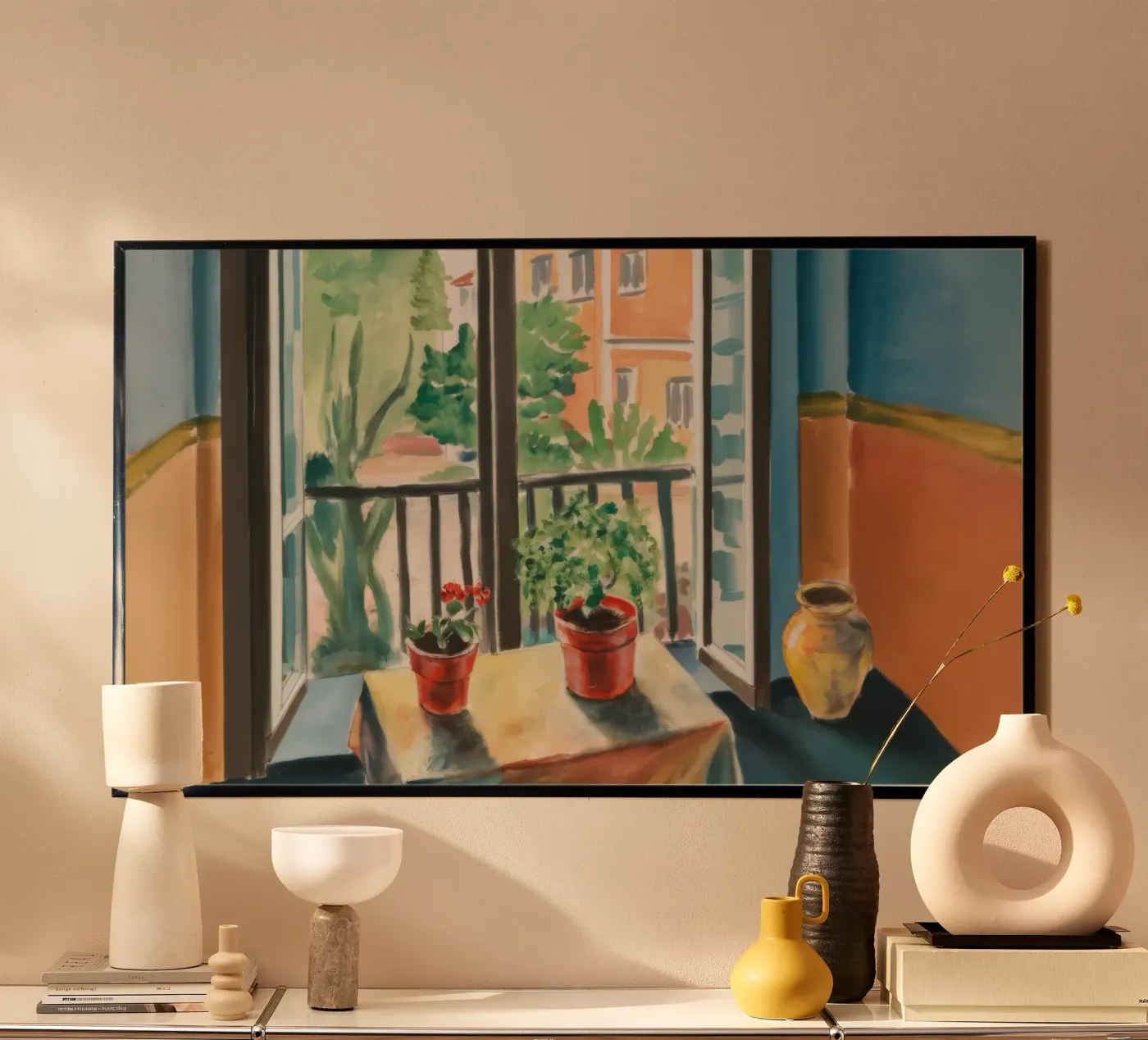 Zonovergoten venstertuin poster van Pake Nebula
