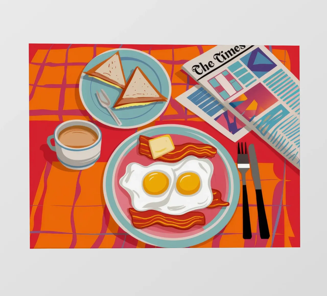 Colazione con uova fritte al sole telo in pvc da Pake Nebula