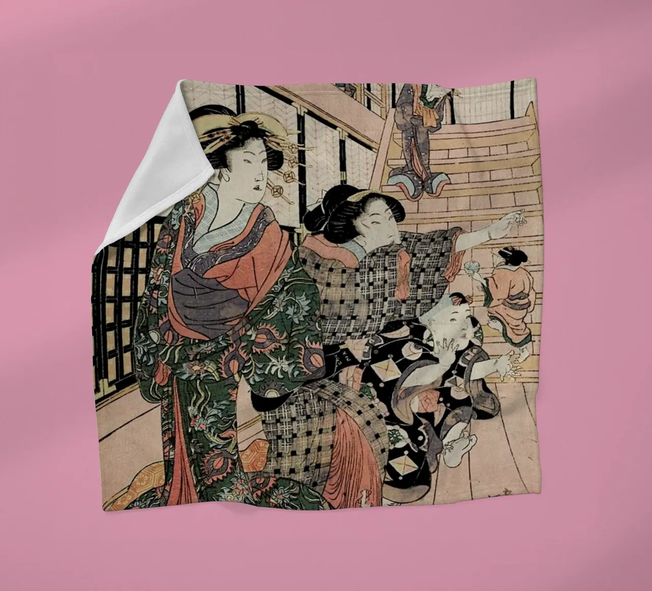 Kunisada - Courtesans, Their Servants and Students Playing Blind Man's Buff coperta in pile da ARTOTHEK