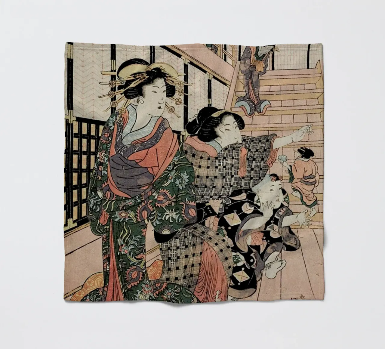 Kunisada - Courtesans, Their Servants and Students Playing Blind Man's Buff coperta in pile da ARTOTHEK