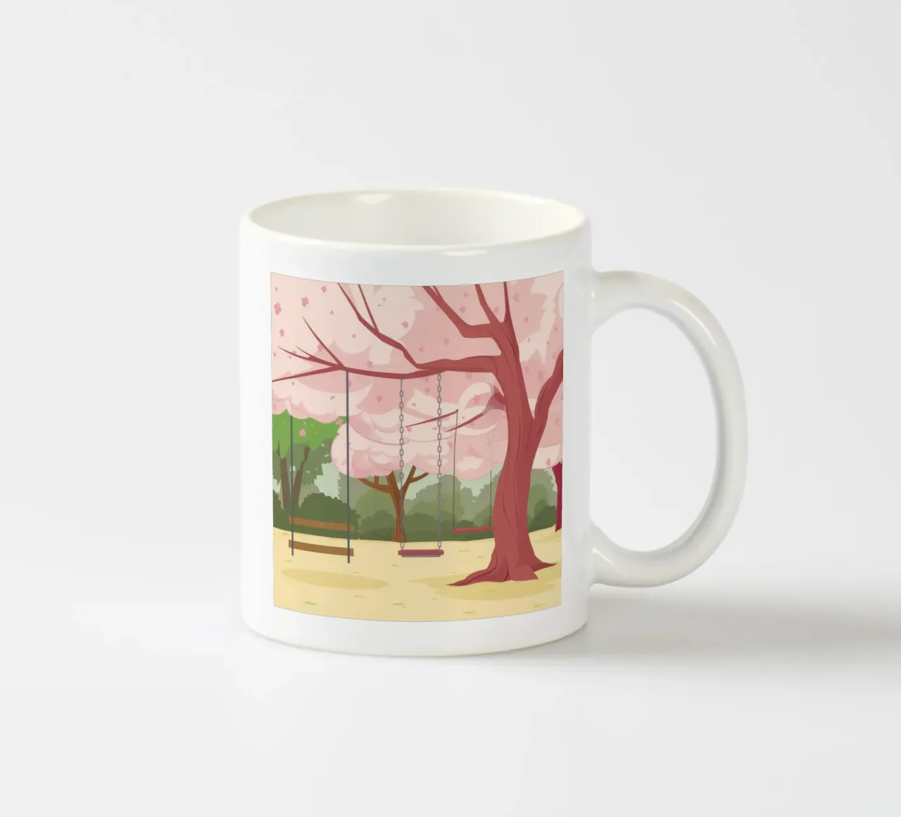 Sakura Swing Gelassenheit Keramik Tasse von Pake Nebula