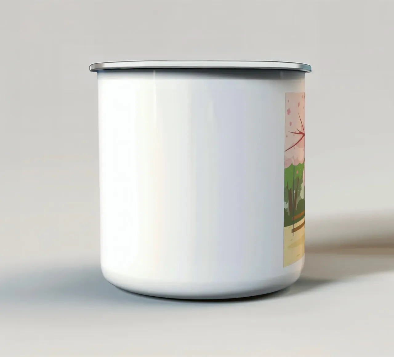 Columpio Sakura Serenidad taza de esmalte de Pake Nebula