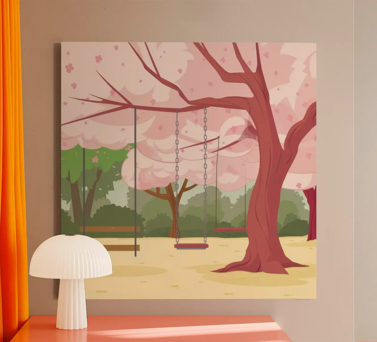 Sakura Swing Serenity tela con Cornice a cassetta da Pake Nebula