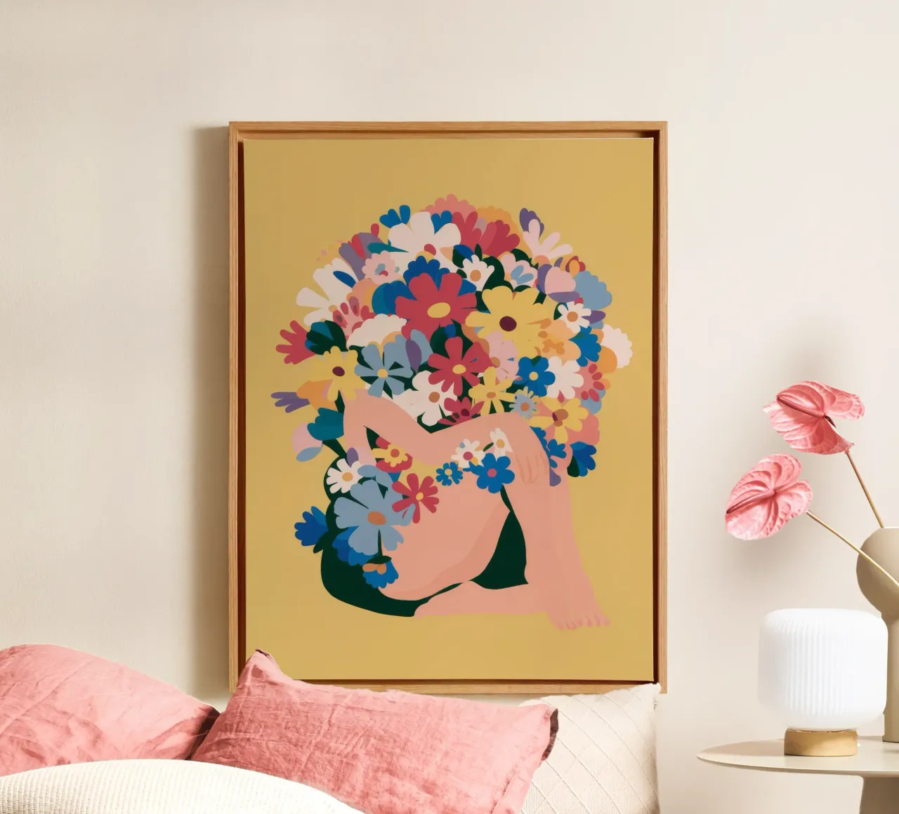 Bloemkroon profiel canvas van Pake Nebula