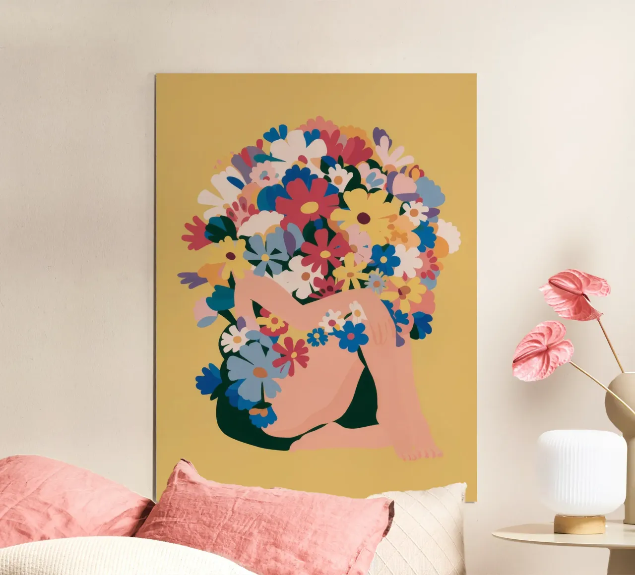 Profil de la couronne florale poster avec cadre en bois de Pake Nebula