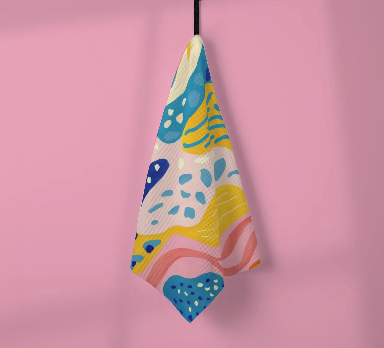 Abstract Wave Symphony tea towel by Pake Nebula