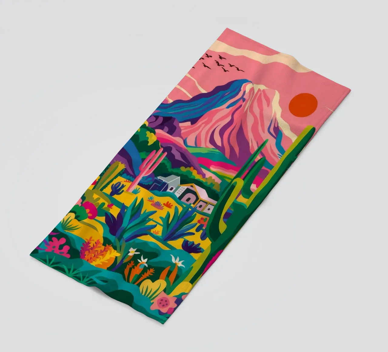 Canyon Bloom Oasis beach towel by Murni Strokes