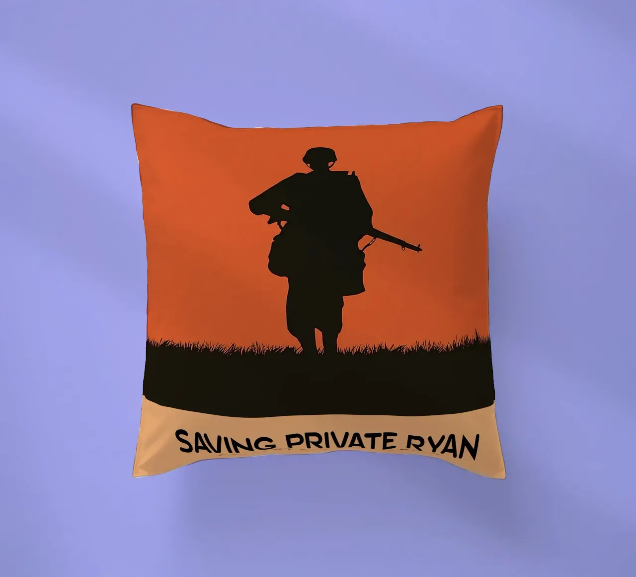 Saving Private Ryan Movie Art Vector Imagination decorative cushion by whitesand