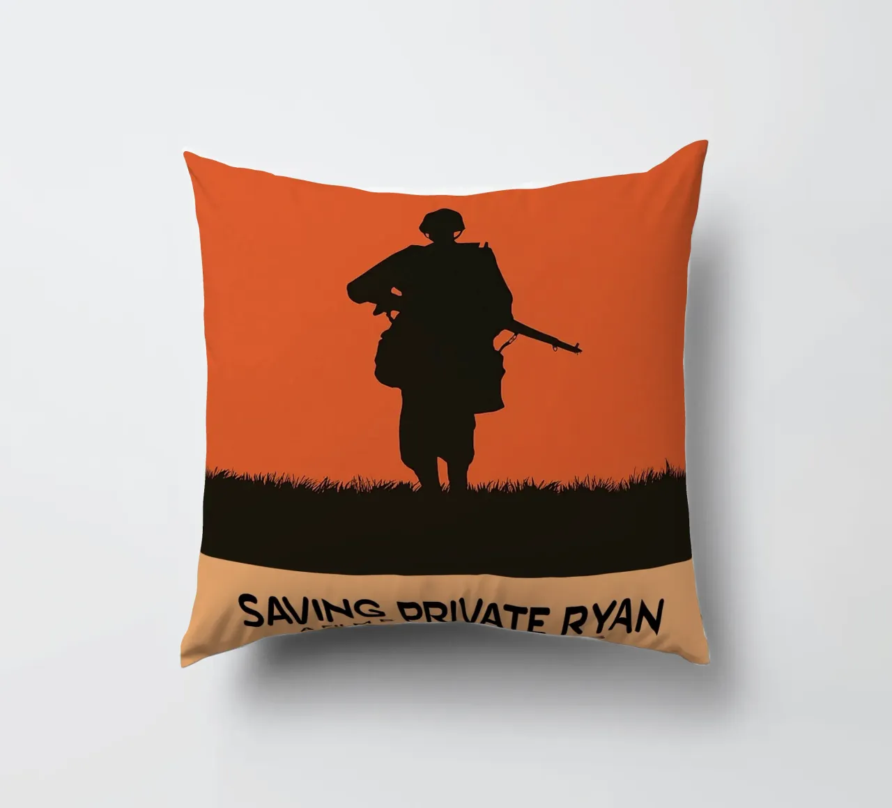 Saving Private Ryan Movie Art Vector Imagination decorative cushion by whitesand