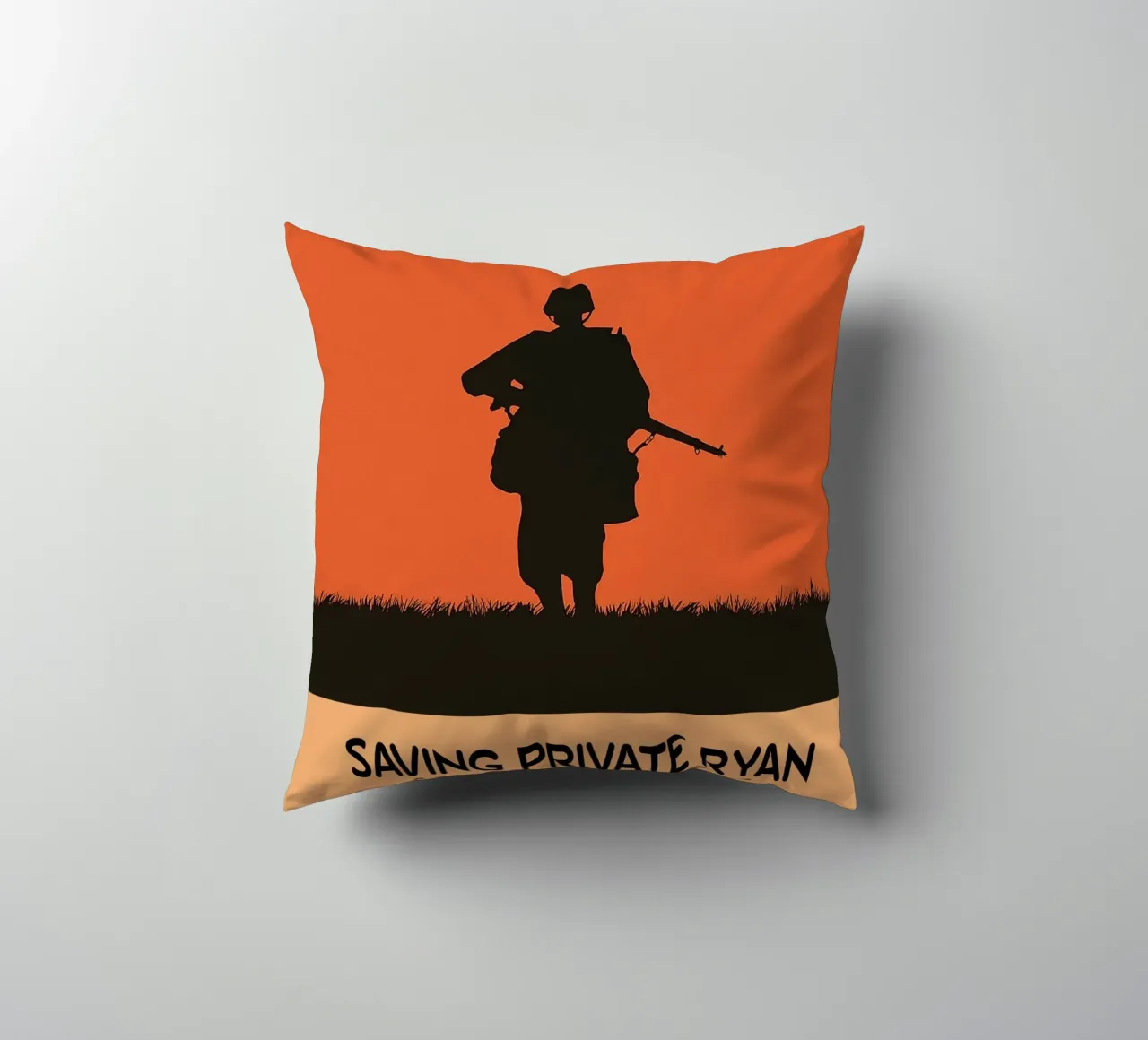 Saving Private Ryan Movie Art Vector Imagination decorative cushion by whitesand