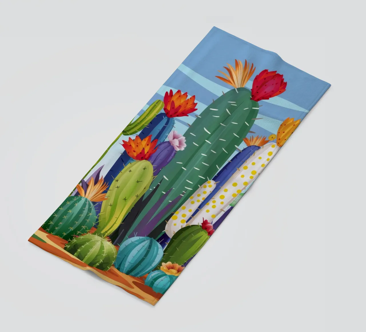 Desert Sentinel Bloom beach towel by Murni Strokes