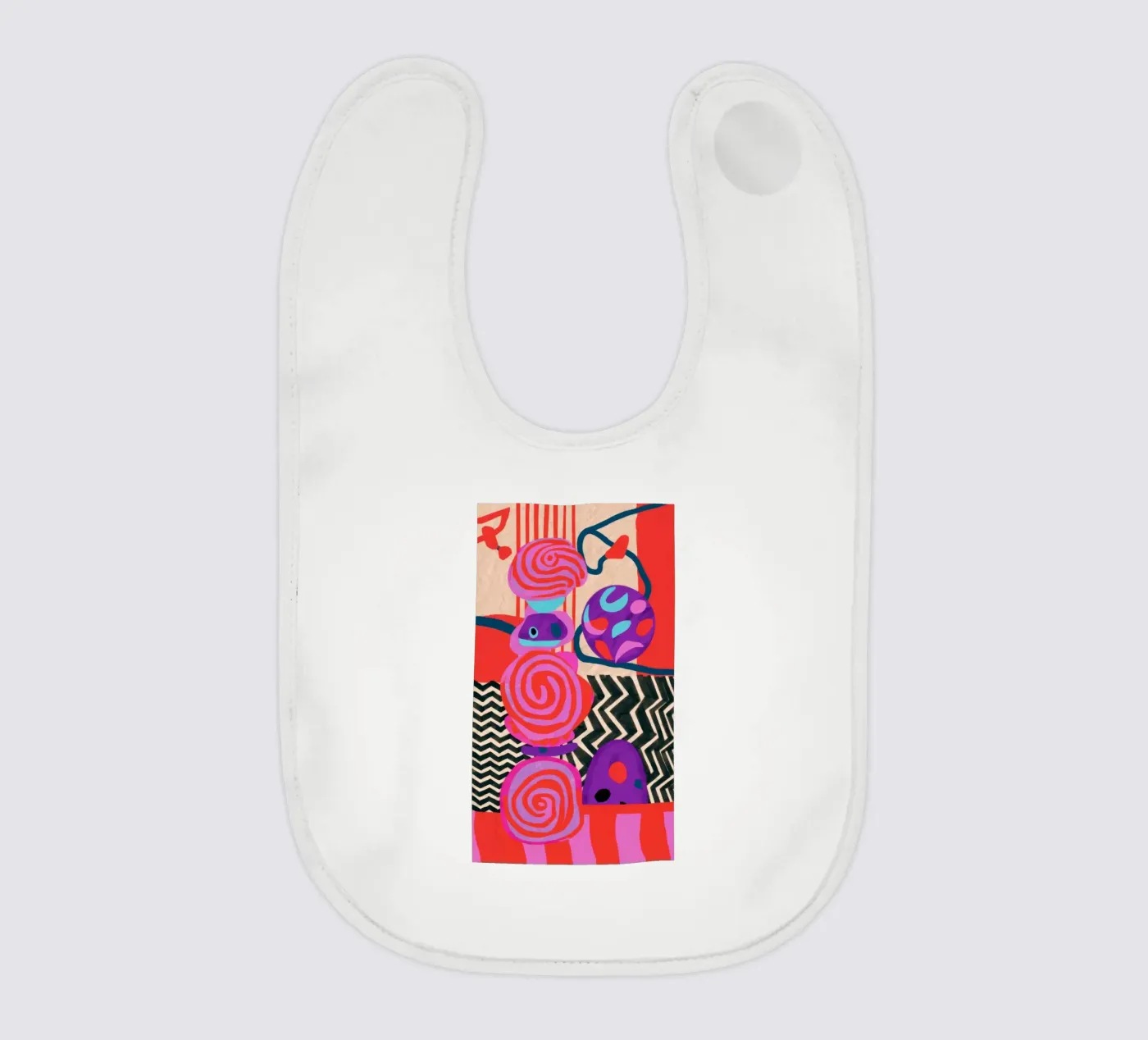 Rhythmic Abstract Forms baby bib by Pake Nebula