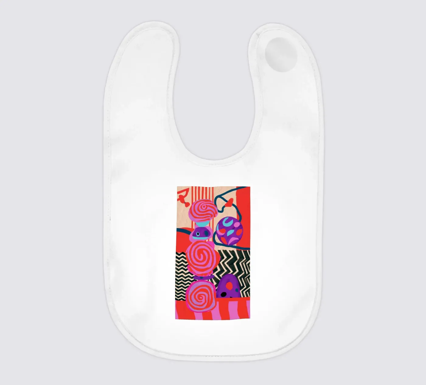 Rhythmic Abstract Forms baby bib by Pake Nebula