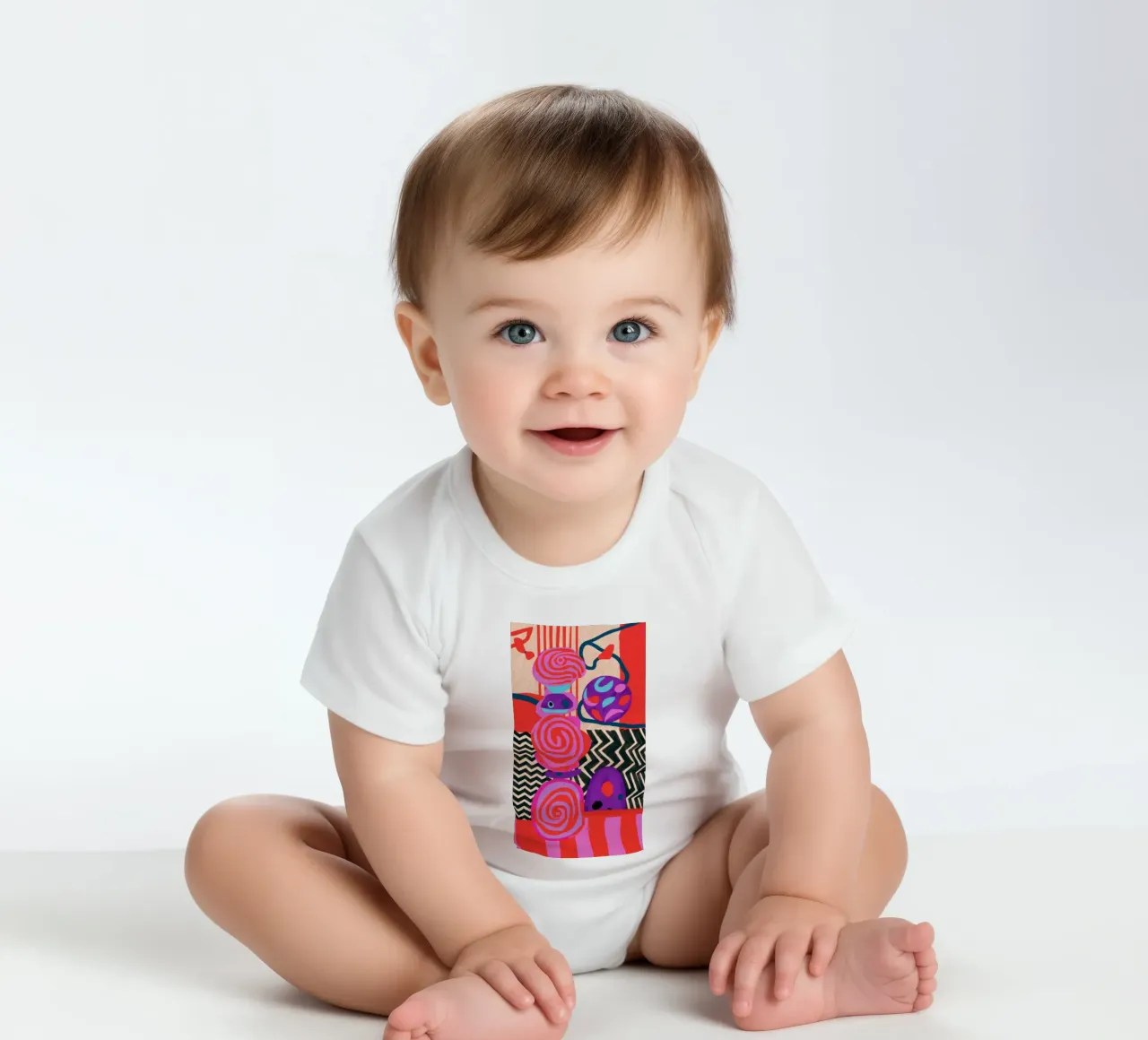 Formes rythmiques abstraites body bébé de Pake Nebula