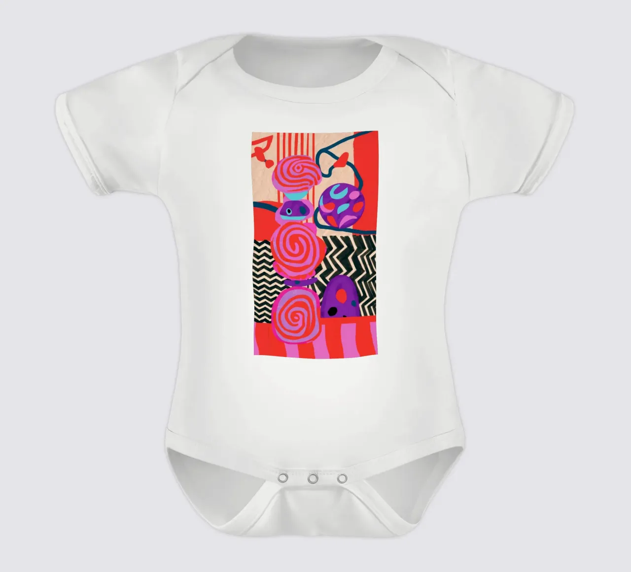 Formes rythmiques abstraites body bébé de Pake Nebula