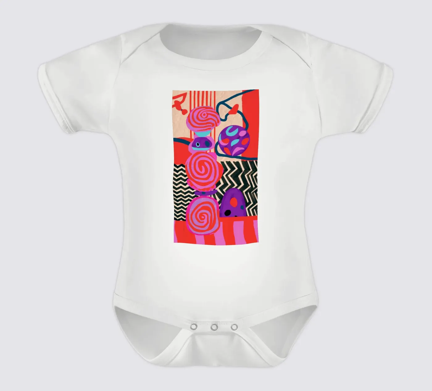 Formes rythmiques abstraites body bébé de Pake Nebula