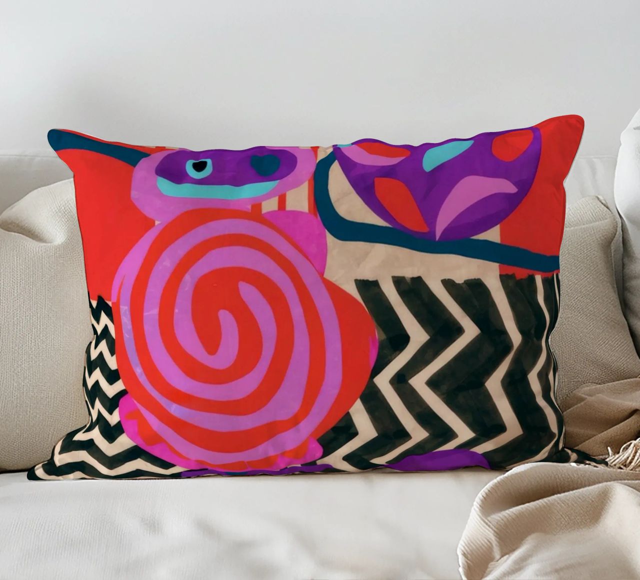 Rhythmic Abstract Forms decorative cushion by Pake Nebula